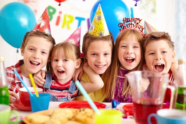 Kids celebrating a birthday party