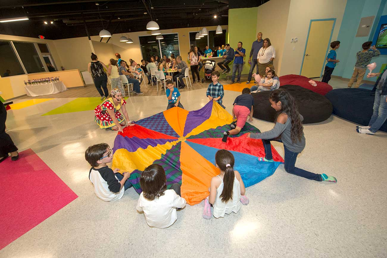 Kids playing an indoor game at a birthday party