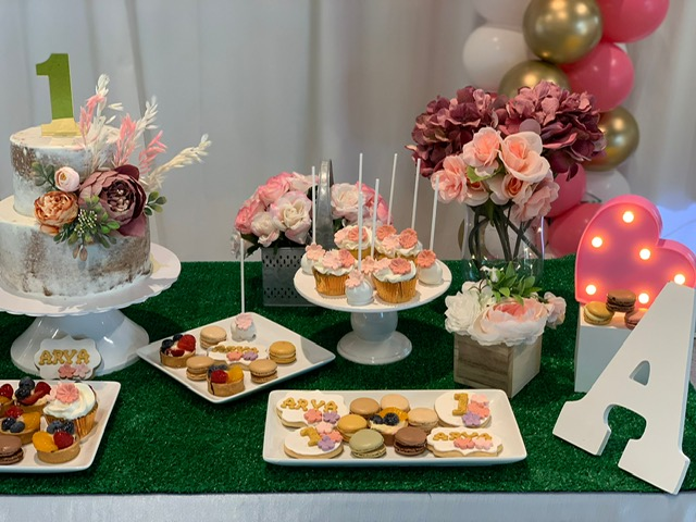 An image of a birthday party set up with snacks