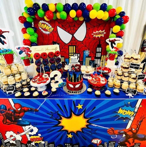 An image of a birthday party set up with snacks
