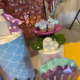 a picture of the decorations and snacks for a mermaid underwater birthday-themed party