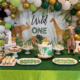 Sweet desserts and birthday cake on a table