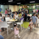 People at an indoor birthday party