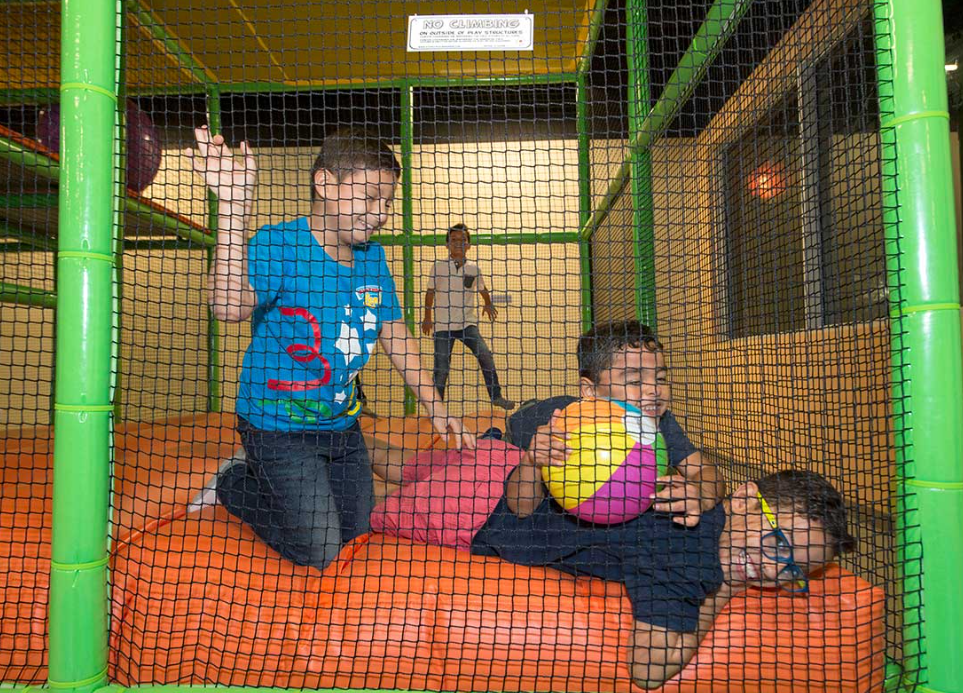 Kids playing in a play area