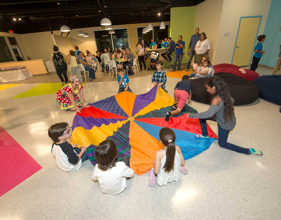 Kids participating in birthday party games