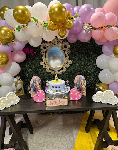 a princess-themed birthday setup