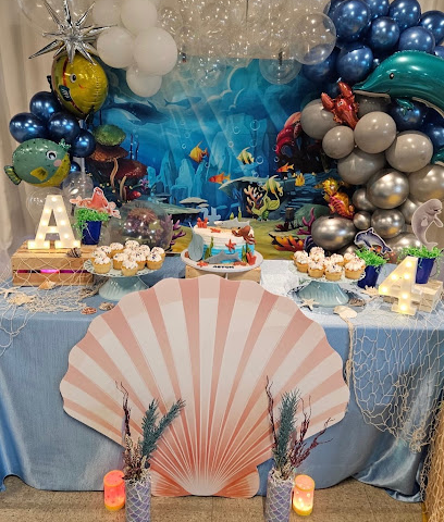 A sea-themed décor for a birthday celebration at BirthdayLand